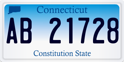 CT license plate AB21728