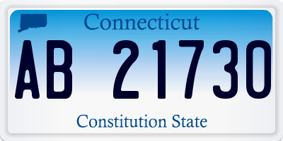 CT license plate AB21730