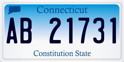 CT license plate AB21731