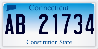 CT license plate AB21734
