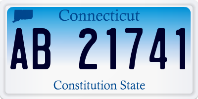 CT license plate AB21741