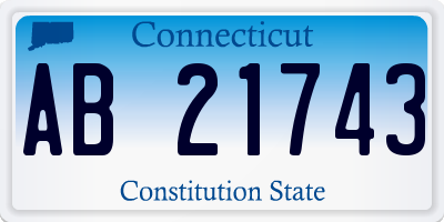 CT license plate AB21743