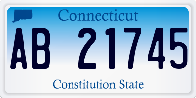 CT license plate AB21745
