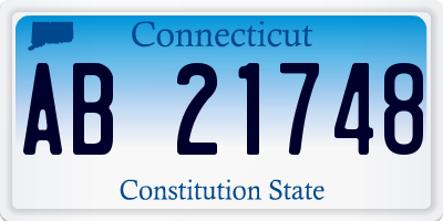 CT license plate AB21748