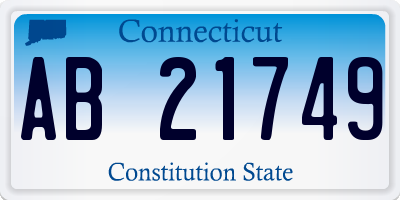 CT license plate AB21749