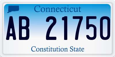 CT license plate AB21750