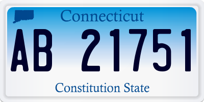 CT license plate AB21751
