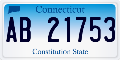 CT license plate AB21753