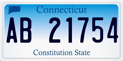CT license plate AB21754
