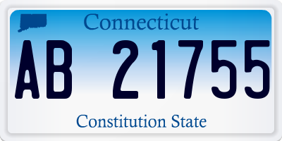 CT license plate AB21755