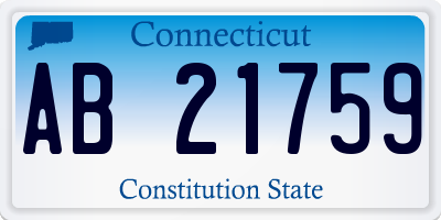 CT license plate AB21759