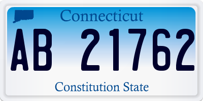 CT license plate AB21762