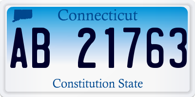 CT license plate AB21763
