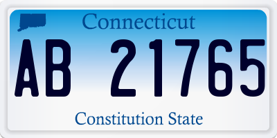 CT license plate AB21765