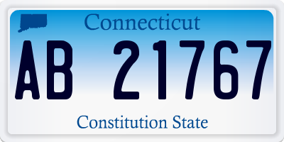 CT license plate AB21767