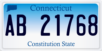 CT license plate AB21768
