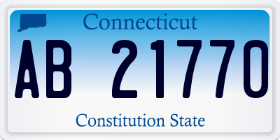 CT license plate AB21770