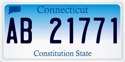 CT license plate AB21771