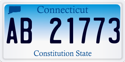 CT license plate AB21773