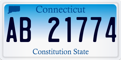 CT license plate AB21774