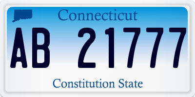 CT license plate AB21777