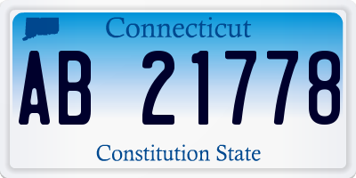 CT license plate AB21778