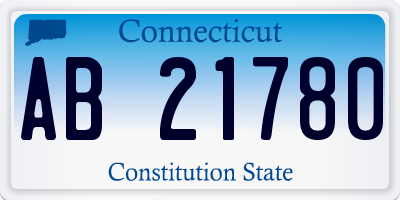 CT license plate AB21780