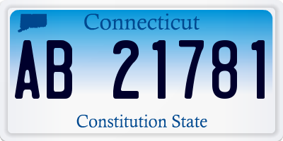 CT license plate AB21781