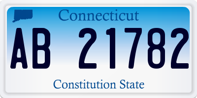 CT license plate AB21782