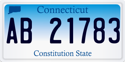 CT license plate AB21783