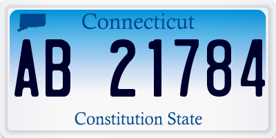 CT license plate AB21784