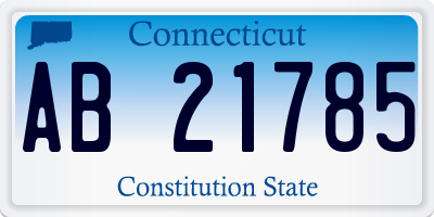 CT license plate AB21785