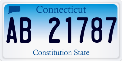 CT license plate AB21787