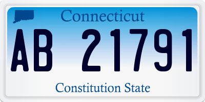 CT license plate AB21791