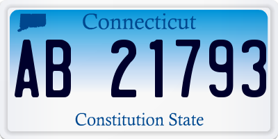 CT license plate AB21793