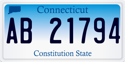 CT license plate AB21794