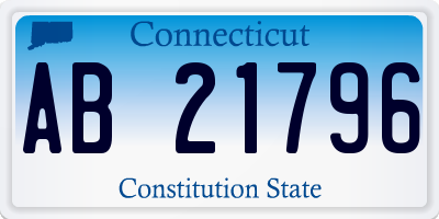 CT license plate AB21796