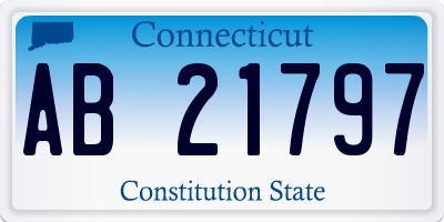 CT license plate AB21797