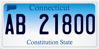 CT license plate AB21800