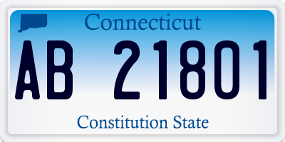 CT license plate AB21801