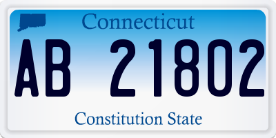 CT license plate AB21802