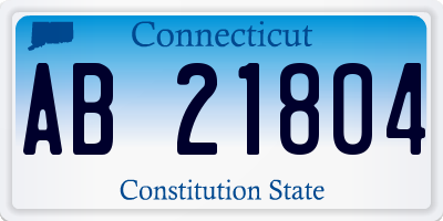 CT license plate AB21804