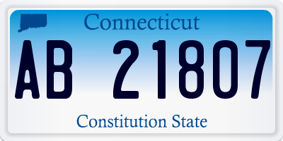 CT license plate AB21807