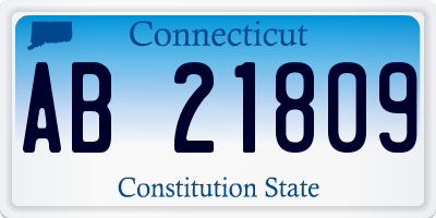 CT license plate AB21809