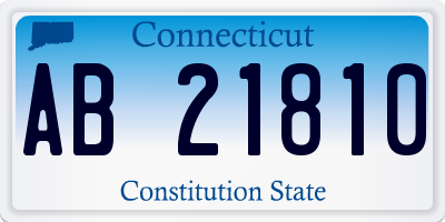 CT license plate AB21810