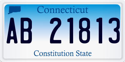 CT license plate AB21813