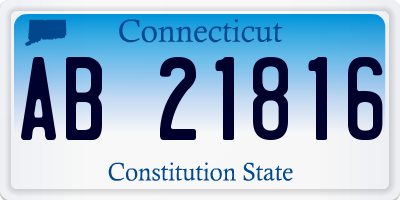 CT license plate AB21816