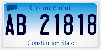 CT license plate AB21818