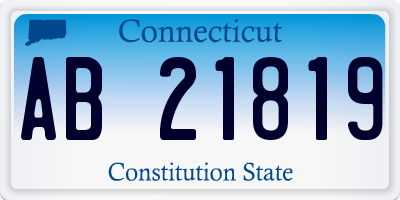 CT license plate AB21819