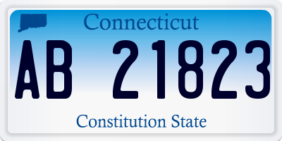 CT license plate AB21823